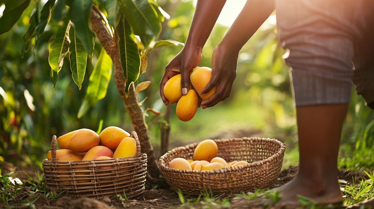La première récolte du manguier, deux à trois ans après plantation.